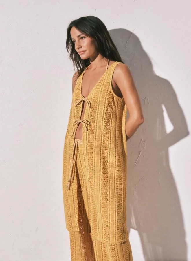 women'secret Multicoloured crochet long open tunic